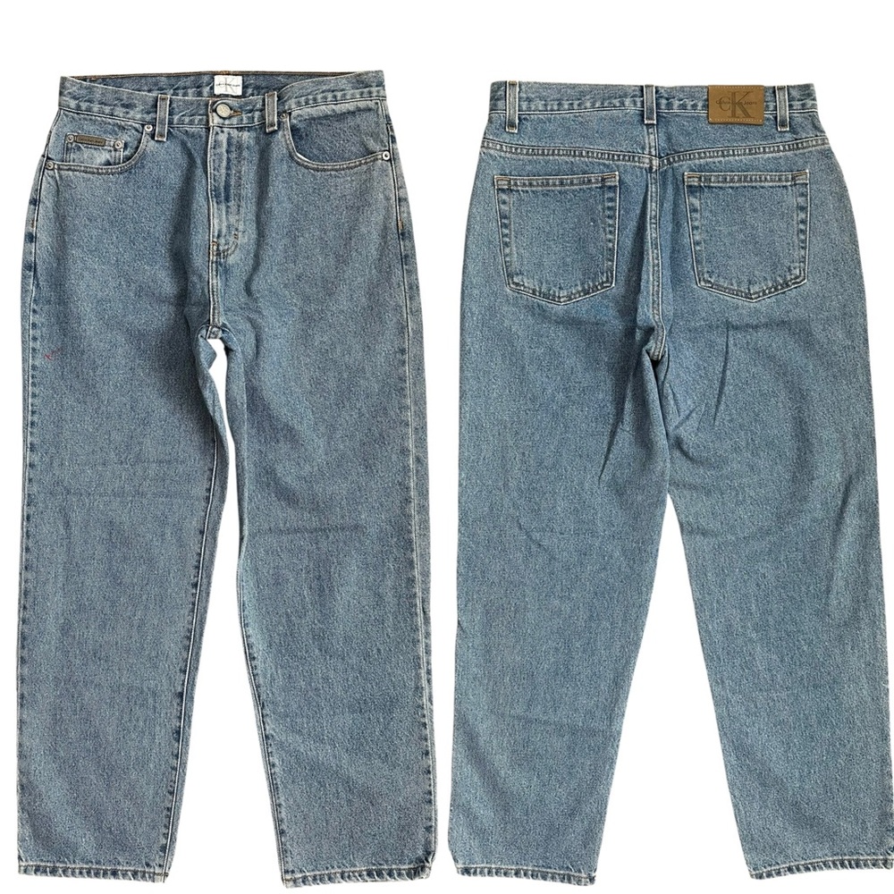 Vintage Y2K Calvin Klein Medium Wash Zipper Fly Easy Fit Straight Leg Jeans 10